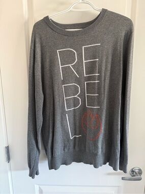 Star Wars Women's Grey 'REBEL' Crewneck Sweater with Red Emblem